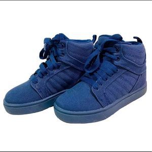 Uptown Hightop Navy Blue Heely's Youth 13 Wheeled Skate Sneakers Canvas Shoes